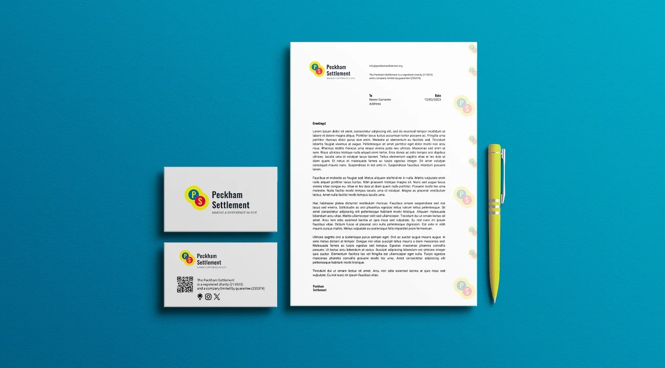 Peckham Settlement - Stationary: Business Card and Letterhead