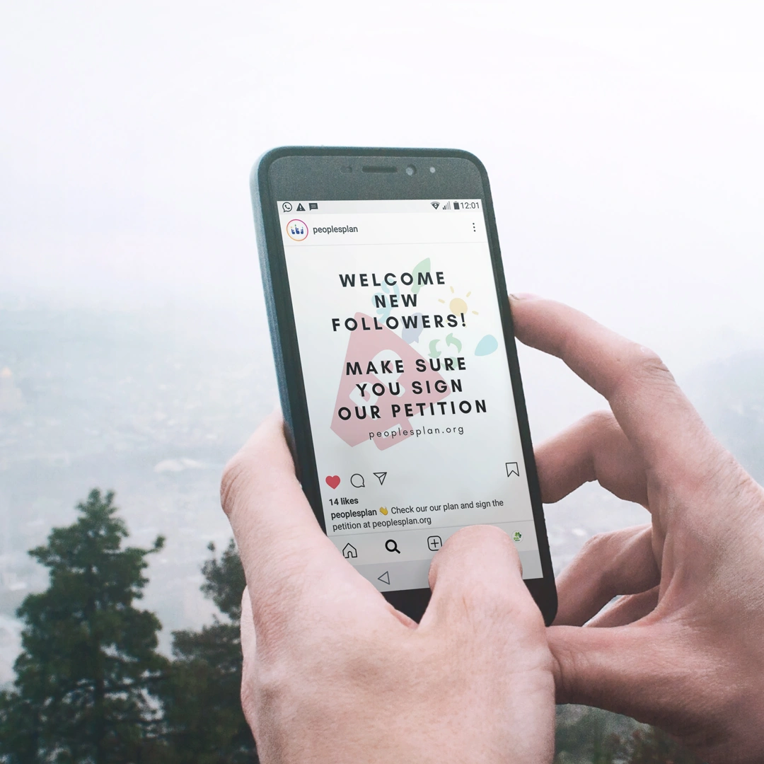 People's plan - social media post about welcoming new users