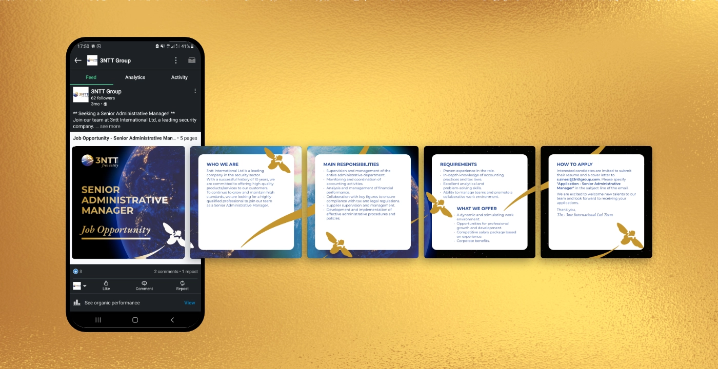 3NTT International group Linkedin carousel