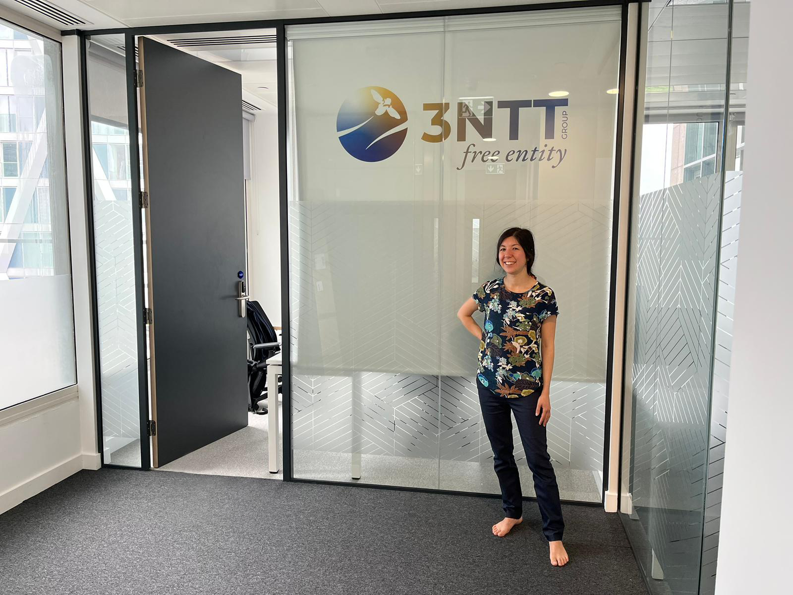 Ludo installing a client’s window blind